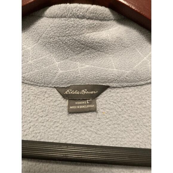 Eddie Bauer Large grey womens quarter zip fleece sweatshirt top - Picture 5 of 6